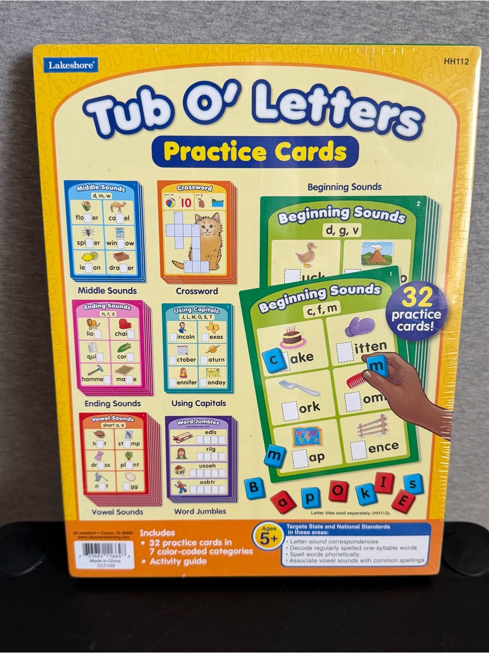 Lakeshore Tub O' Letters Practice Cards set HH112 Ages 5+ Early Literacy Phonics